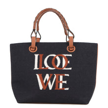 将图像加载到图库查看器中,LOEWE Logo 2-way tote bag NavyA717S72X13 Wool Leather