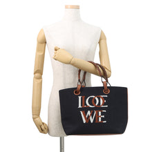 将图像加载到图库查看器中,LOEWE Logo 2-way tote bag NavyA717S72X13 Wool Leather