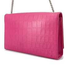Load image into Gallery viewer, SAINT LAURENT PARIS Kate Tassel ChainShoulder Bag Pink354119 Croco embossed leather