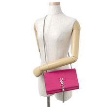 将图像加载到图库查看器中,SAINT LAURENT PARIS Kate Tassel ChainShoulder Bag Pink354119 Croco embossed leather