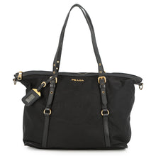 Load image into Gallery viewer, PRADA Logo 2WAY Tote Bag BlackBR4255 Nylon Leather