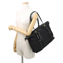 将图像加载到图库查看器中,PRADA Logo 2WAY Tote Bag BlackBR4255 Nylon Leather