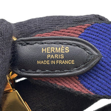 Load image into Gallery viewer, HERMES Shoulder Strap Sangle Flipper Ball Blue/Brown Canvas Swift Leather