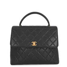 将图像加载到图库查看器中,CHANEL Matelasse Top Handle Handbag BlackA12397 Caviar Leather