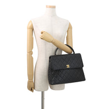 将图像加载到图库查看器中,CHANEL Matelasse Top Handle Handbag BlackA12397 Caviar Leather