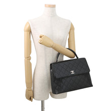 将图像加载到图库查看器中,CHANEL Matelasse Top Handle Handbag BlackA12397 Caviar Leather
