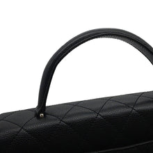 将图像加载到图库查看器中,CHANEL Matelasse Top Handle Handbag BlackA12397 Caviar Leather