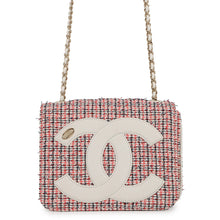 将图像加载到图库查看器中,CHANEL CC Logo Flap Chainshoulder Bag White/Multicolor Tweed Leather