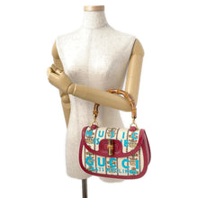 Load image into Gallery viewer, GUCCI MUSIC IS MINE Bamboo 3WAY Handbag Red/Ivory679632 Leather Canvas Size Medium
