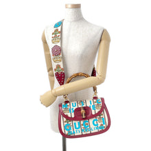 Load image into Gallery viewer, GUCCI MUSIC IS MINE Bamboo 3WAY Handbag Red/Ivory679632 Leather Canvas Size Medium