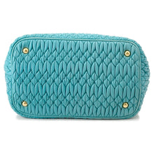 将图像加载到图库查看器中,MIUMIU Matelasse Crystal 2WAY Tote Bag BlueRN0896 Leather