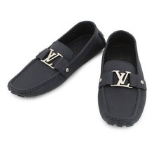将图像加载到图库查看器中,LOUIS VUITTON loafers Navy Leather Size 6 1/2