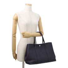 将图像加载到图库查看器中,HERMES Garden Party Blue Nuit Negonda Leather Size PM