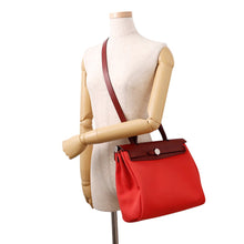 Load image into Gallery viewer, HERMES Herbag zip RougeSellier Toile Officier Box Calf Leather Size PM