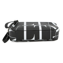 将图像加载到图库查看器中,Valentino Garavani Full logo Shoulder Bag Black/White Leather
