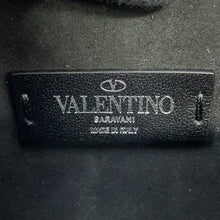 将图像加载到图库查看器中,Valentino Garavani Full logo Shoulder Bag Black/White Leather