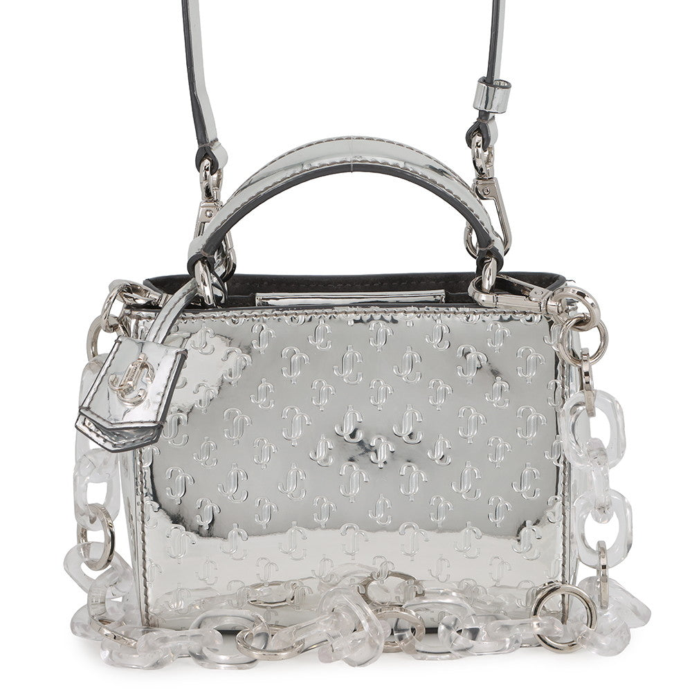 JIMMY CHOO Varenne 2-way tote Silver Patent Leather Size Mini