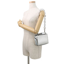 Load image into Gallery viewer, JIMMY CHOO Varenne 2-way tote Silver Patent Leather Size Mini