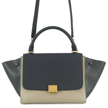 将图像加载到图库查看器中,CELINE Trapeze 2way Bag Navy/Beige174683 Leather Size Small