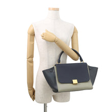 将图像加载到图库查看器中,CELINE Trapeze 2way Bag Navy/Beige174683 Leather Size Small