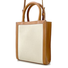 Load image into Gallery viewer, CELINE Vertical Cabas 2-way Tote Natural/Tan193302 Canvas Leather Size Mini