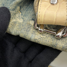 Load image into Gallery viewer, CELINE Paris Macadam 2-way Bag Blue/Ivory Denim Leather