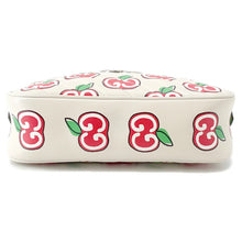 将图像加载到图库查看器中,GUCCI GG Marmont Apple Shoulder Bag White/Red/Beige447632 Leather Size Small