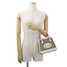 Load image into Gallery viewer, GUCCI Horsebit 2way Handbag Beige/Ivory640716 GG Supreme Leather Size Mini
