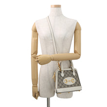Load image into Gallery viewer, GUCCI Horsebit 2way Handbag Beige/Ivory640716 GG Supreme Leather Size Mini