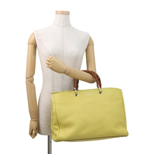将图像加载到图库查看器中,GUCCI Bamboo Shopper Tote Bag Yellow/Beige323658 Leather Size Large