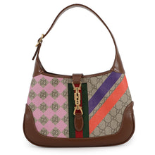 将图像加载到图库查看器中,GUCCI Jackie 1961 Geometric Print Beige/Brown/Multicolor636706 GG Supreme Leather Size Small
