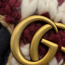 Load image into Gallery viewer, GUCCI GG Marmont Knit Shoulder Bag Bordeaux/White443497 Wool Leather