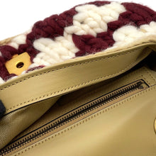 Load image into Gallery viewer, GUCCI GG Marmont Knit Shoulder Bag Bordeaux/White443497 Wool Leather