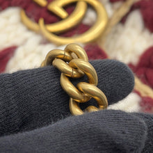 Load image into Gallery viewer, GUCCI GG Marmont Knit Shoulder Bag Bordeaux/White443497 Wool Leather