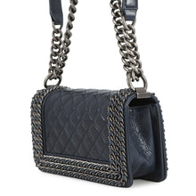 Load image into Gallery viewer, CHANEL Boy Chanel ChainShoulder Bag NavyA67085 Lambskin Size 20