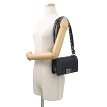 Load image into Gallery viewer, CHANEL Boy Chanel ChainShoulder Bag NavyA67085 Lambskin Size 20