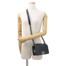 Load image into Gallery viewer, CHANEL Boy Chanel ChainShoulder Bag NavyA67085 Lambskin Size 20