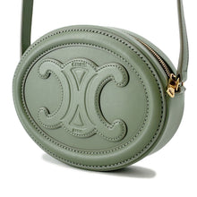 将图像加载到图库查看器中,CELINE Oval Purse Shoulder Bag Khaki10I703DPQ Leather
