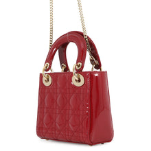 将图像加载到图库查看器中,Dior Lady Dior RedM0505OVRB Patent Leather Size Mini