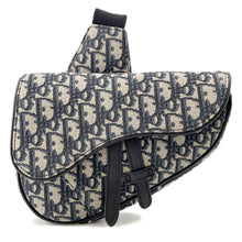 将图像加载到图库查看器中,Dior Oblique Saddlebag Navy1ADPO248YKY_H27E Canvas Leather Size Mini