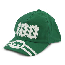 将图像加载到图库查看器中,GUCCI Interlocking G Baseball Cap Size XXS Green/White673081 Cotton Leather
