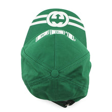 将图像加载到图库查看器中,GUCCI Interlocking G Baseball Cap Size XXS Green/White673081 Cotton Leather