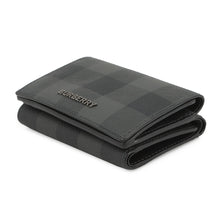Load image into Gallery viewer, BURBERRY Check Pattern Compact Wallet Charcoal Grey8062606 Leather