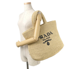 Load image into Gallery viewer, PRADA Crochet Tote Bag Beige1BG392 Raffia