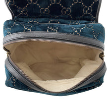 Load image into Gallery viewer, GUCCI GG Velvet Backpack Blue574942 Velvet