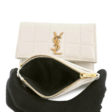 Load image into Gallery viewer, SAINT LAURENT PARIS Cassandra Matelasse Carre Compact Wallet White800763 Lambskin