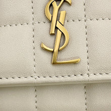 Load image into Gallery viewer, SAINT LAURENT PARIS Cassandra Matelasse Carre Compact Wallet White800763 Lambskin