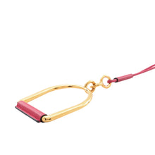 Load image into Gallery viewer, HERMES Eritage Esquetre Necklace Size GM Pink Metal Leather