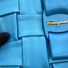Load image into Gallery viewer, Ferragamo VIVA BOW Vara Ribbon Chainshoulder Bag Light Blue21I446 Leather