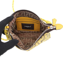 将图像加载到图库查看器中,FENDI Fragment Hiroshi Fujiwara Collaboration Baguette Slim Clutch Yellow/Brown8BS073 Canvas